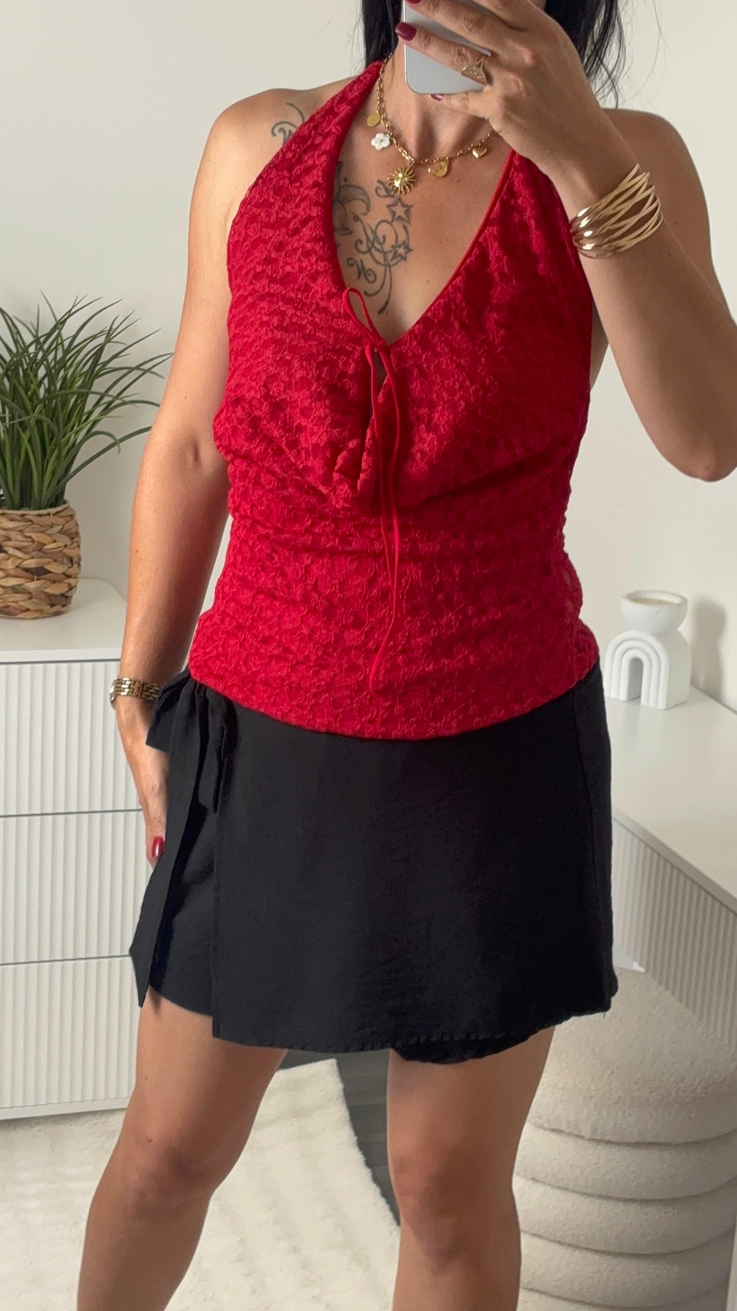 TOP DOS NU DENTELLE ROUGE