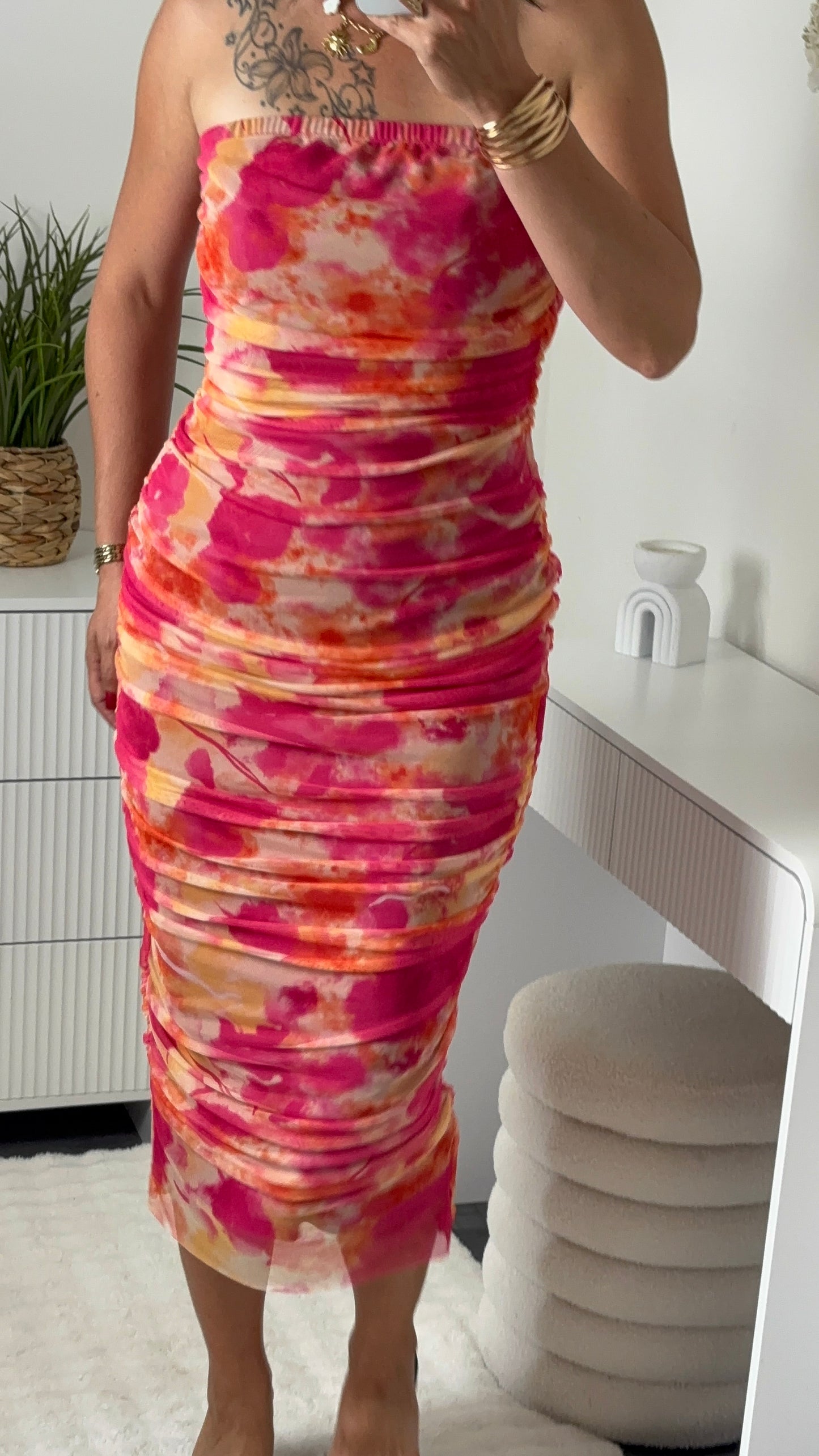 ROBE BUSTIER FUCHSIA