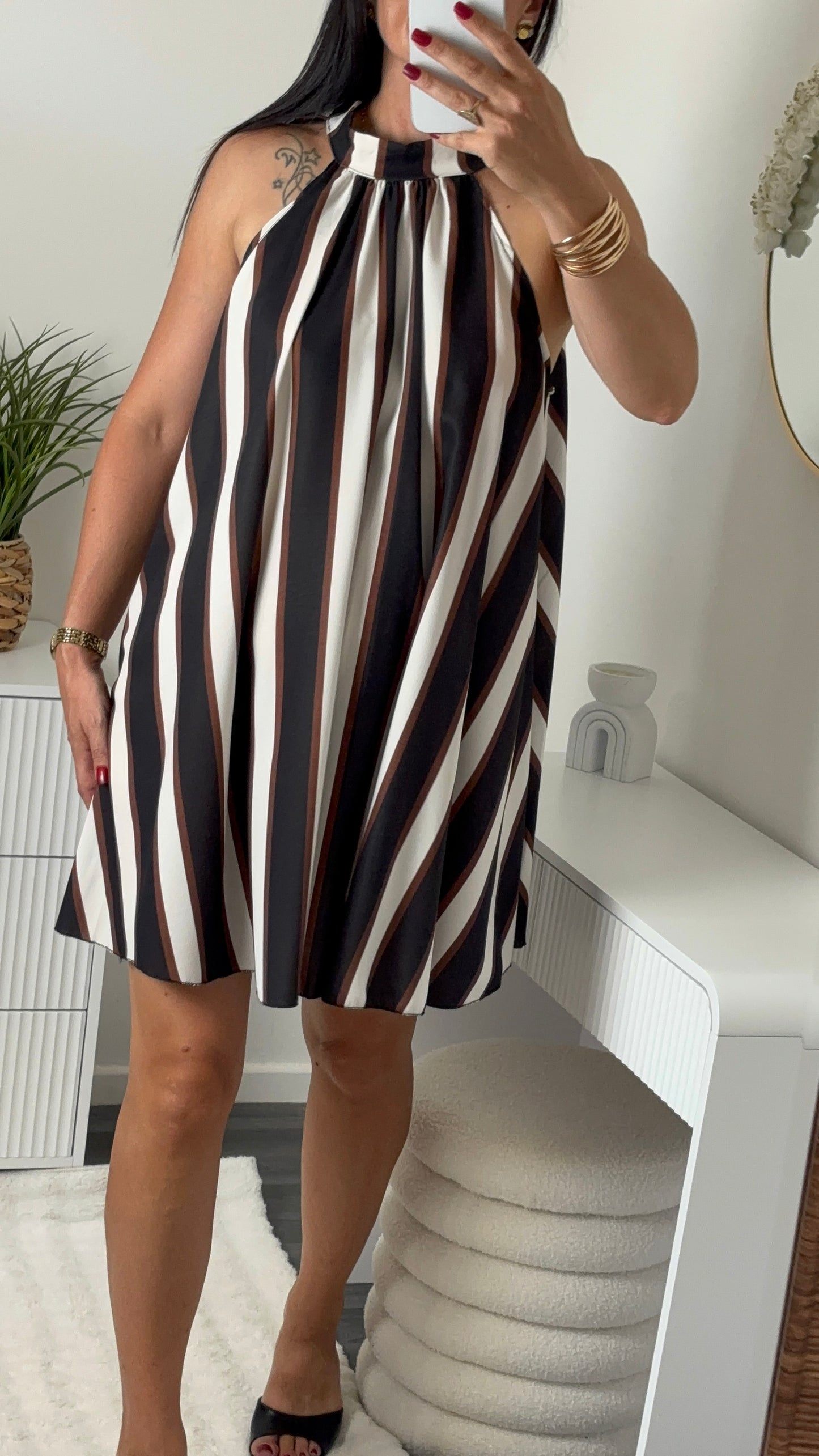 ROBE RAYURES NOIRE
