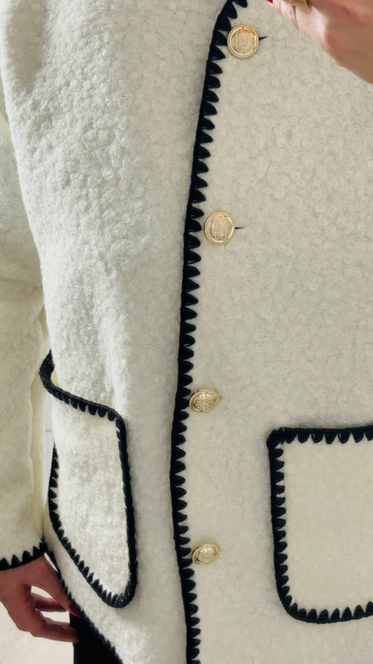 Veste bouclette blanche