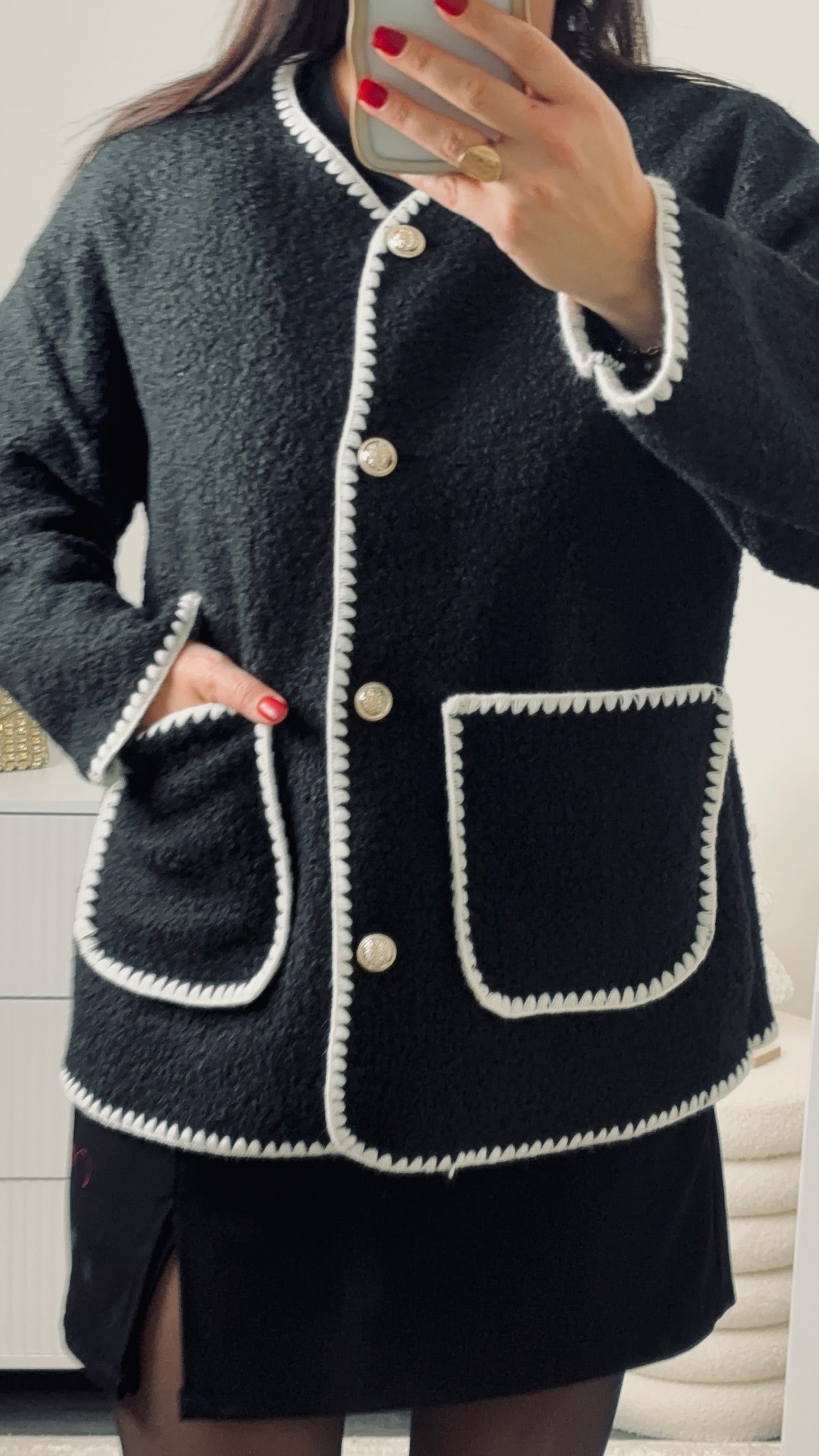 Veste bouclette noire