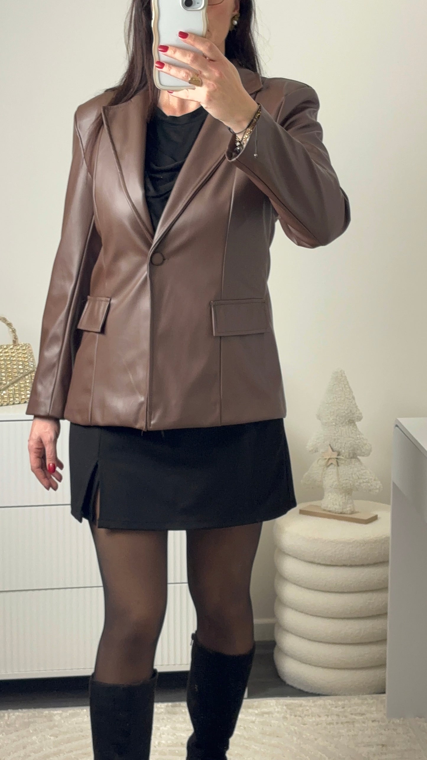 Veste cuir choco