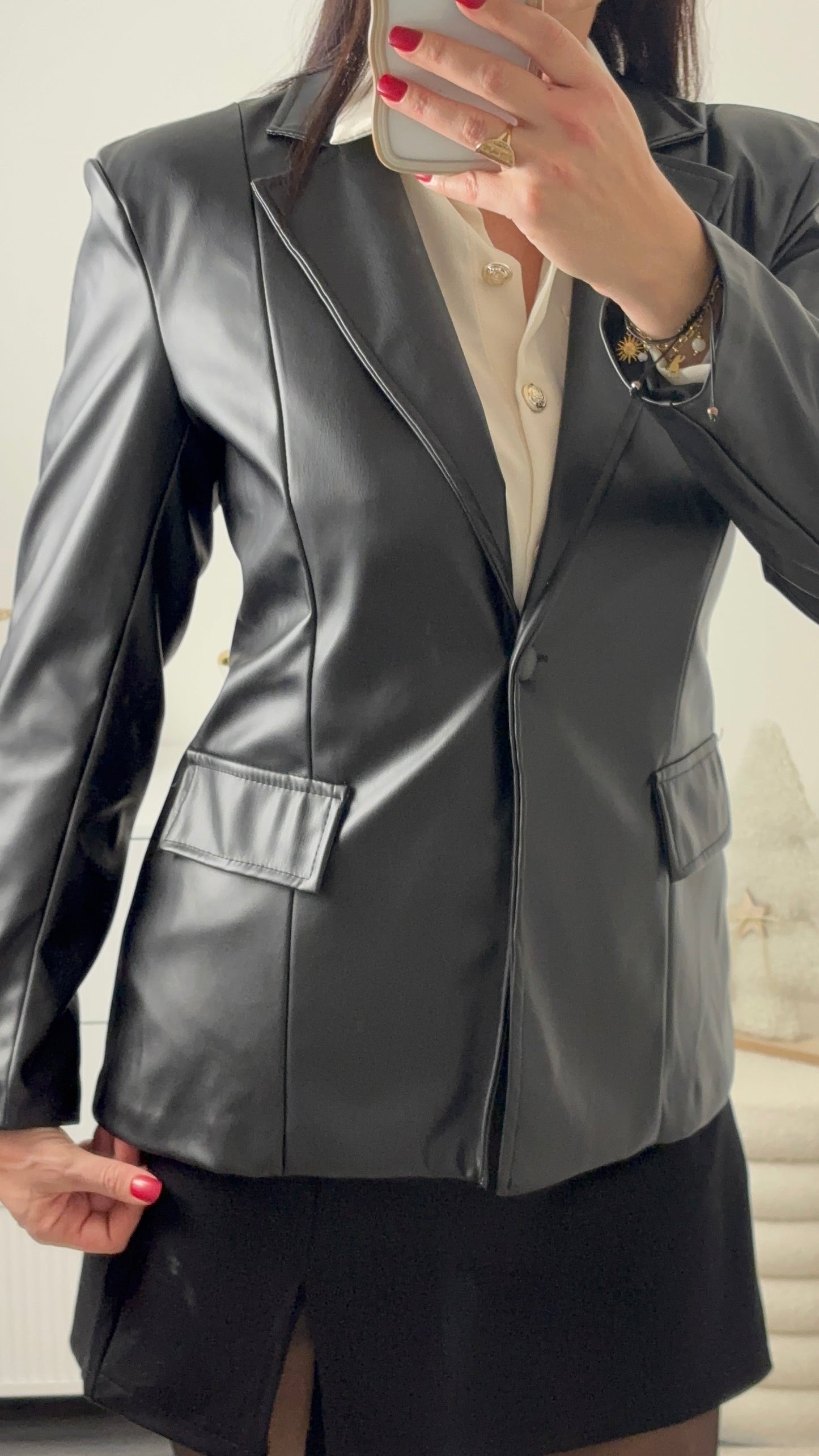 Veste cuir noire