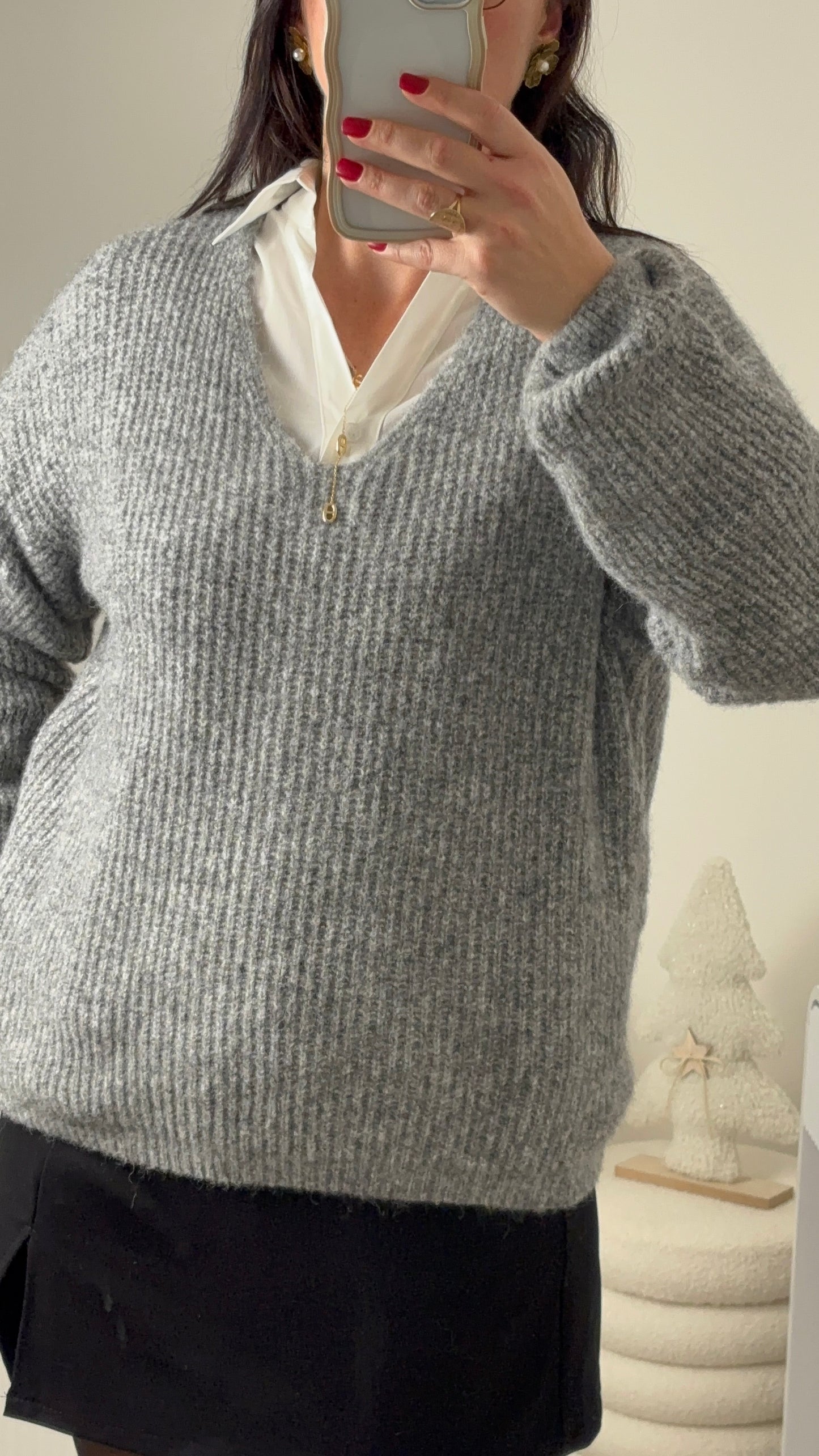 Pull doux gris
