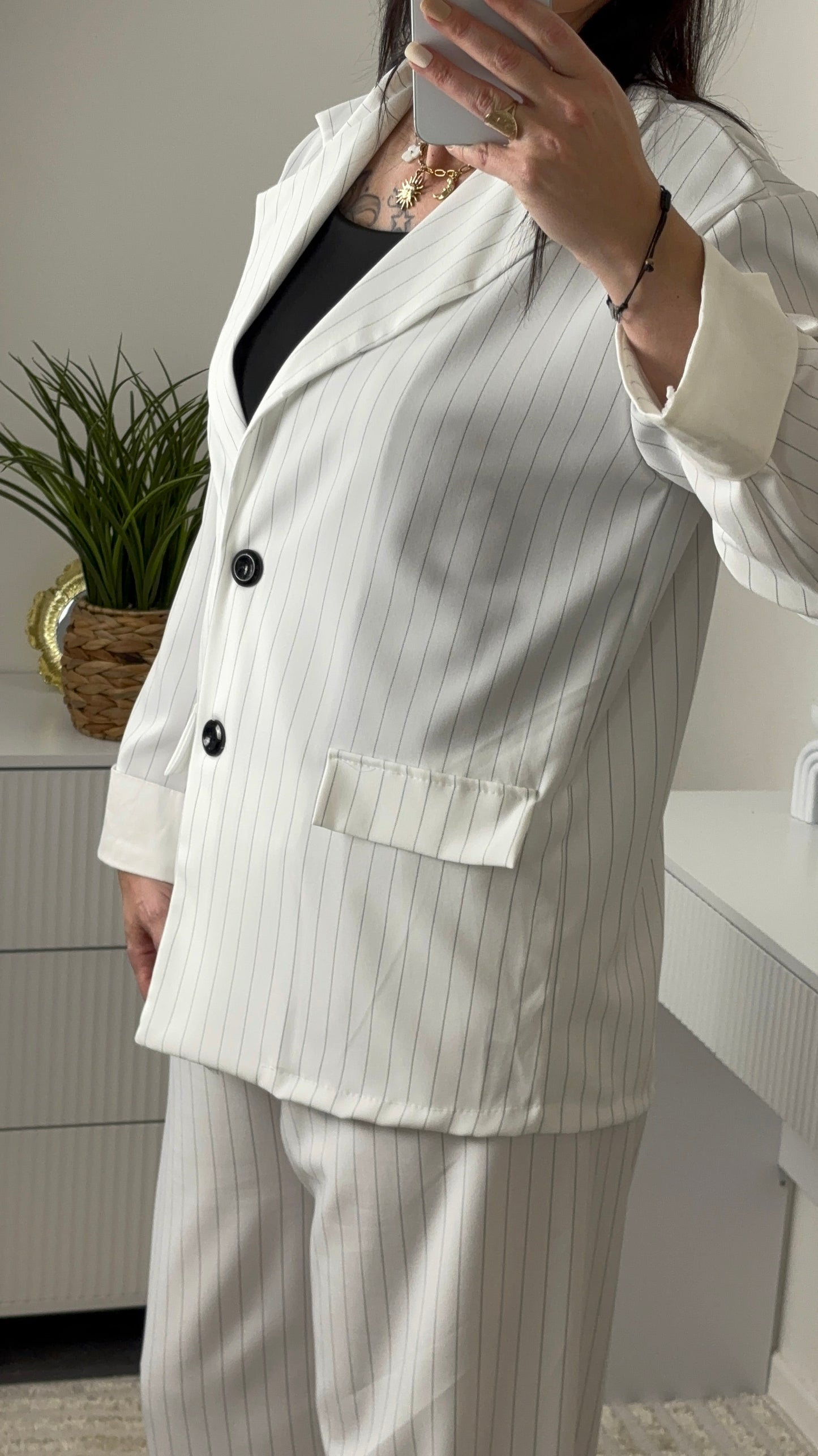 ENSEMBLE BLAZER BLANC