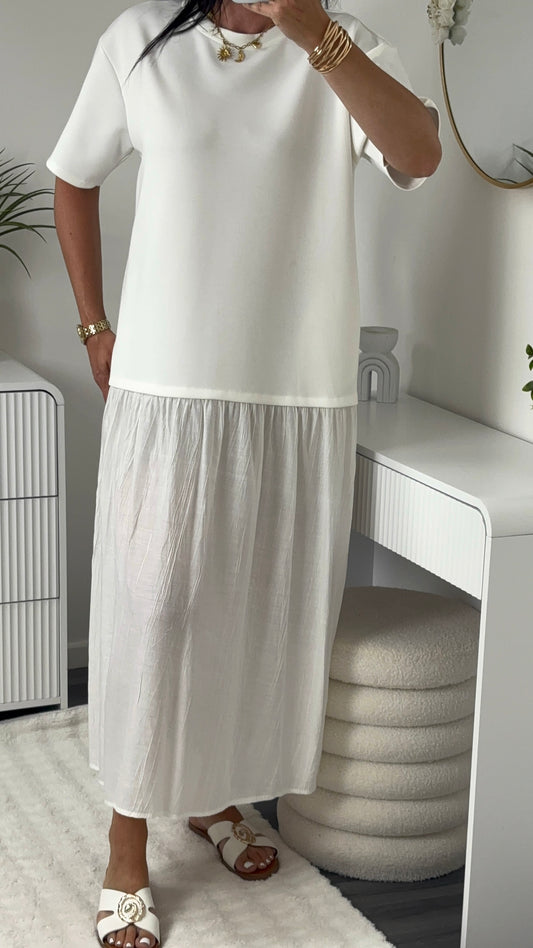ROBE LONGUE OVERSIZE BLANCHE