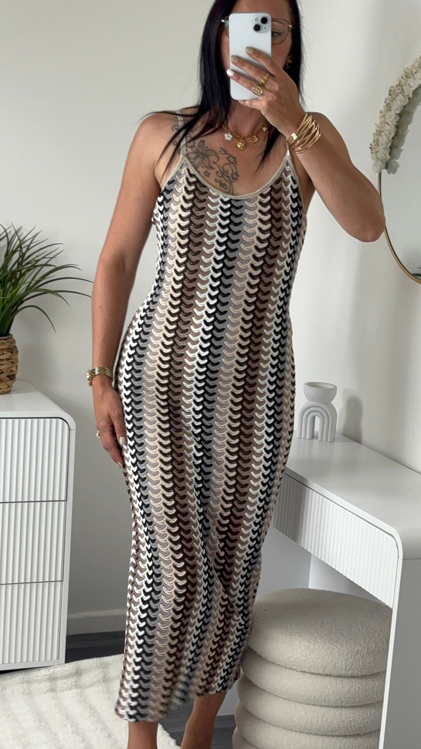 ROBE MOTIFS BEIGE