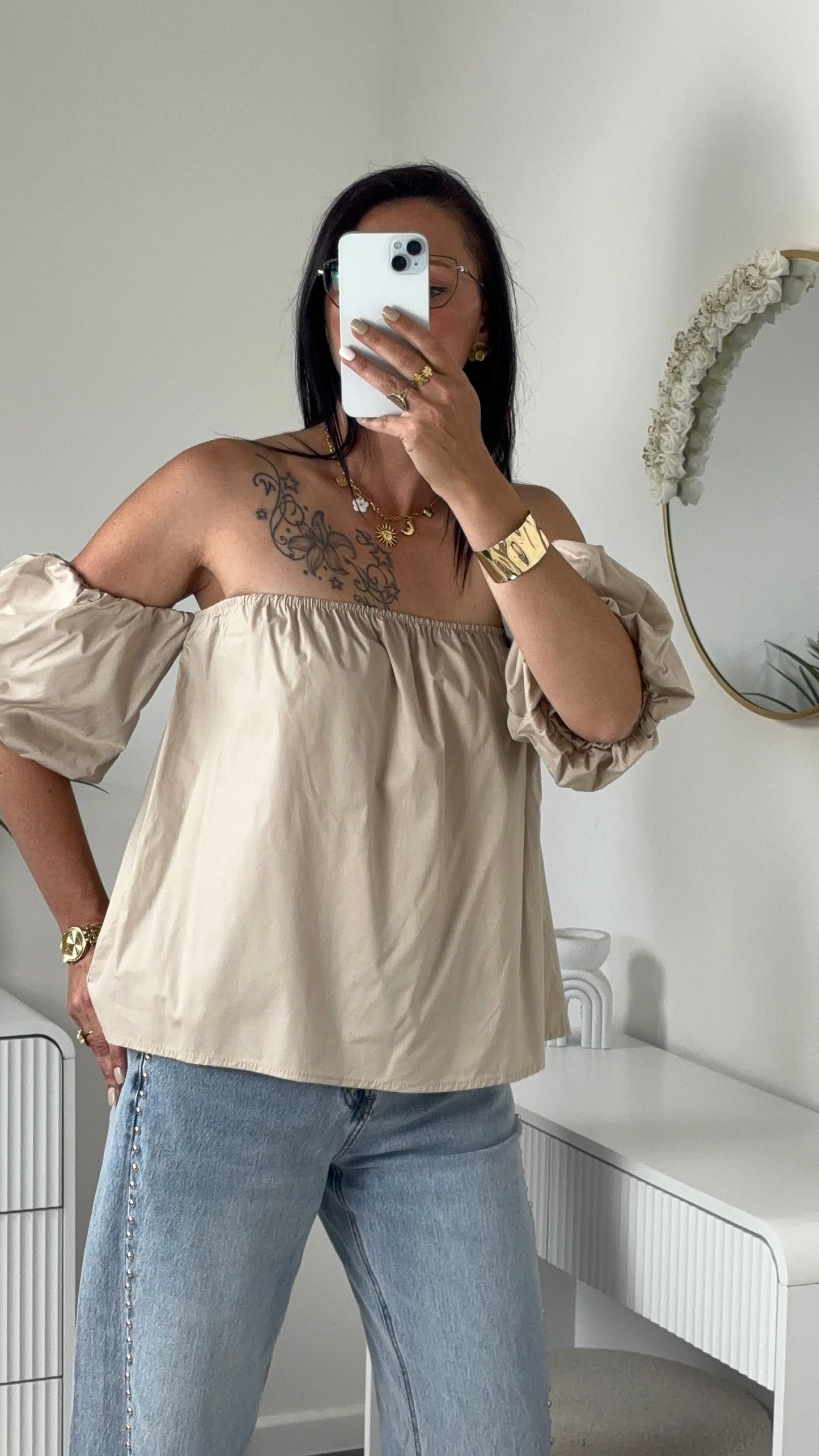 TOP BUSTIER TAUPE