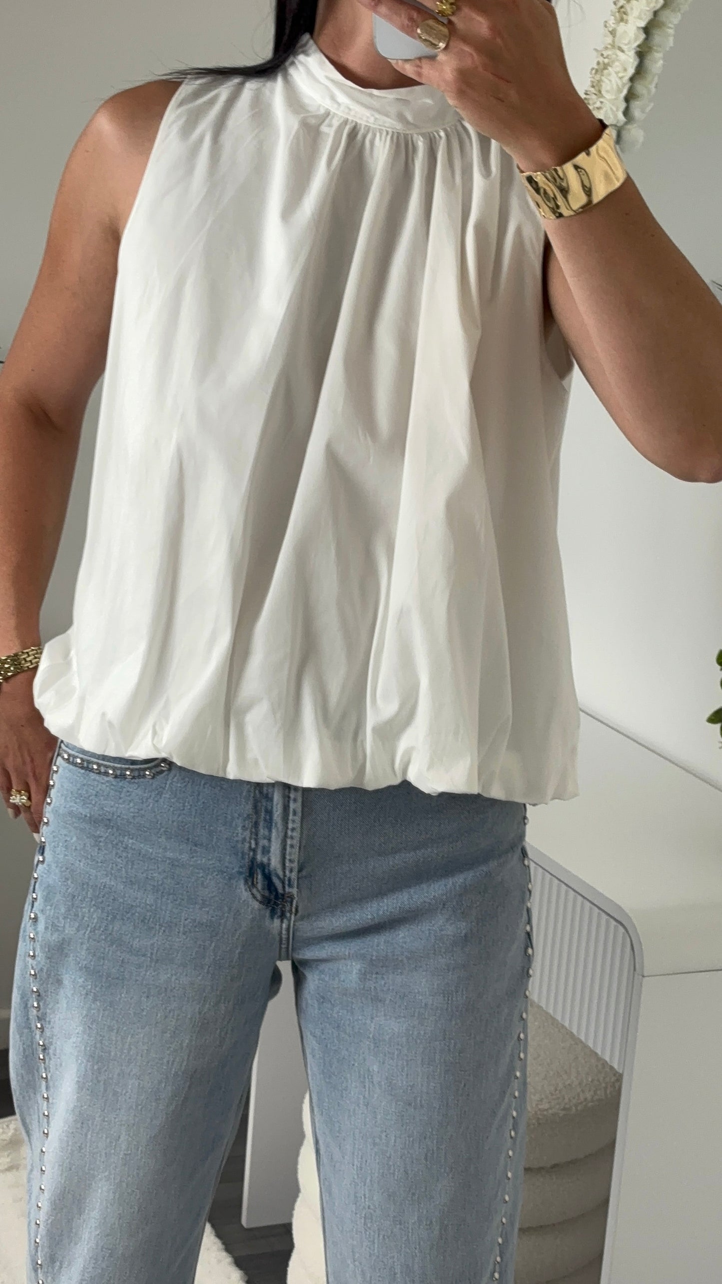 BLOUSE DOS OUVERT BLANCHE