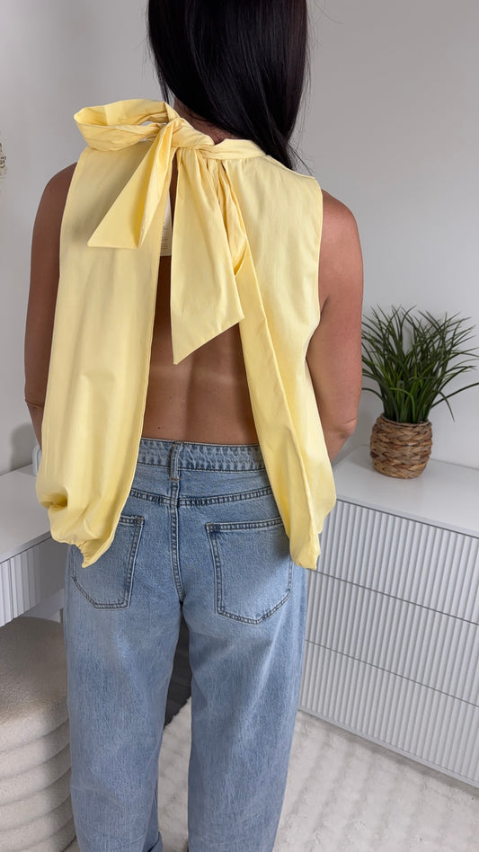 BLOUSE DOS OUVERT JAUNE