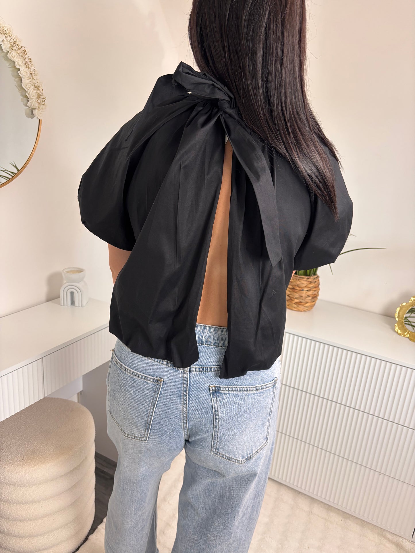BLOUSE DOS OUVERT NOIRE