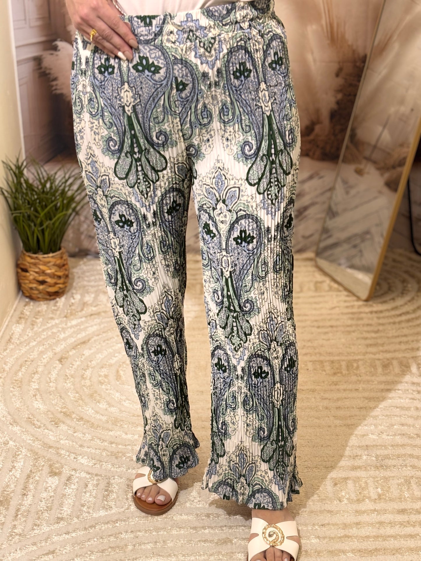 Pantalon imprimé blanc