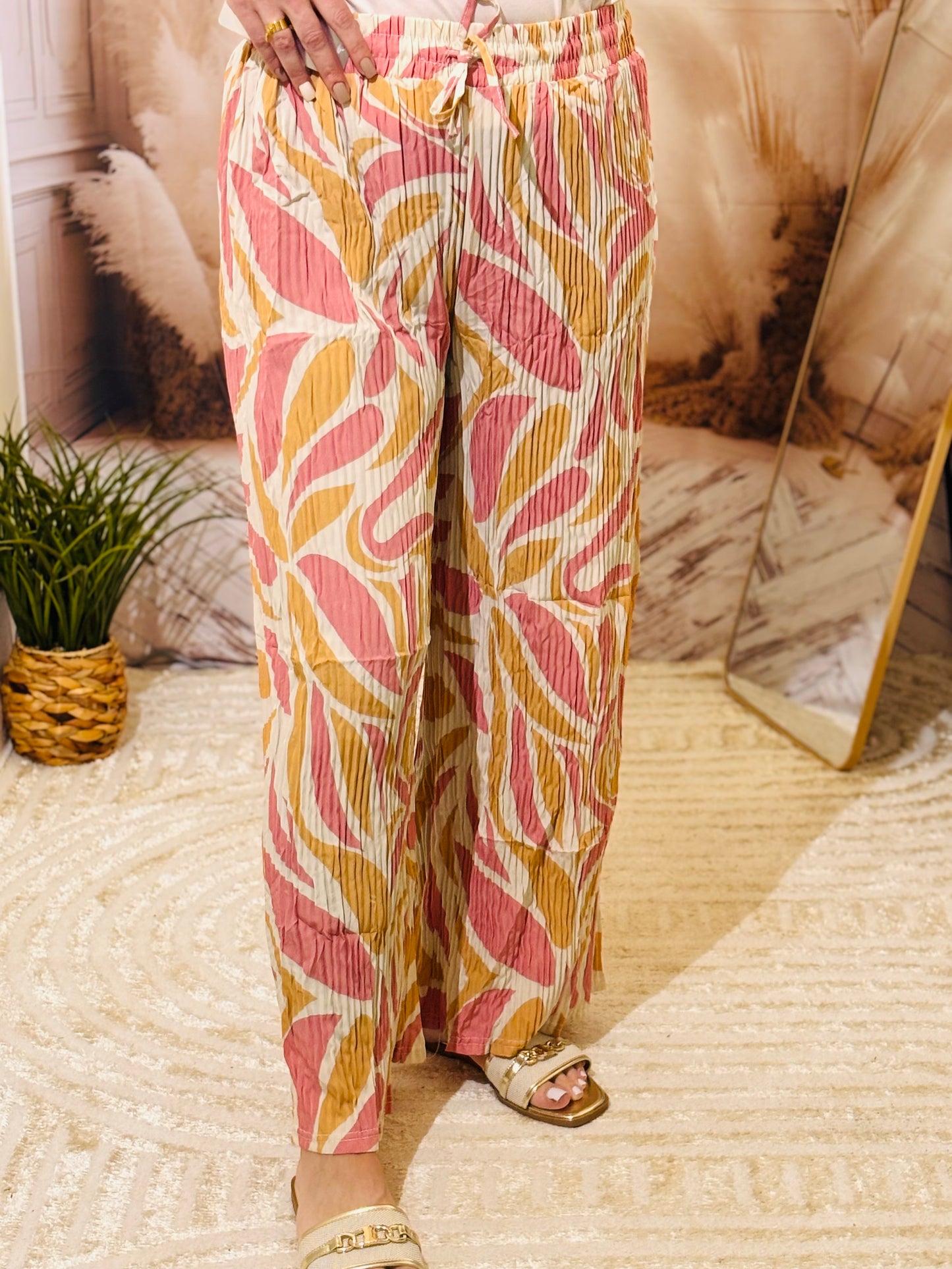 Pantalon motifs rose