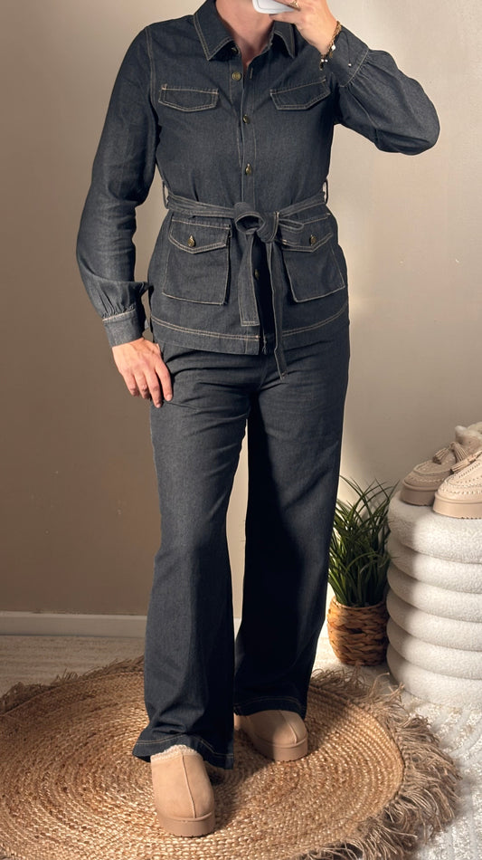 Ensemble en jean avec ceinture à nouer