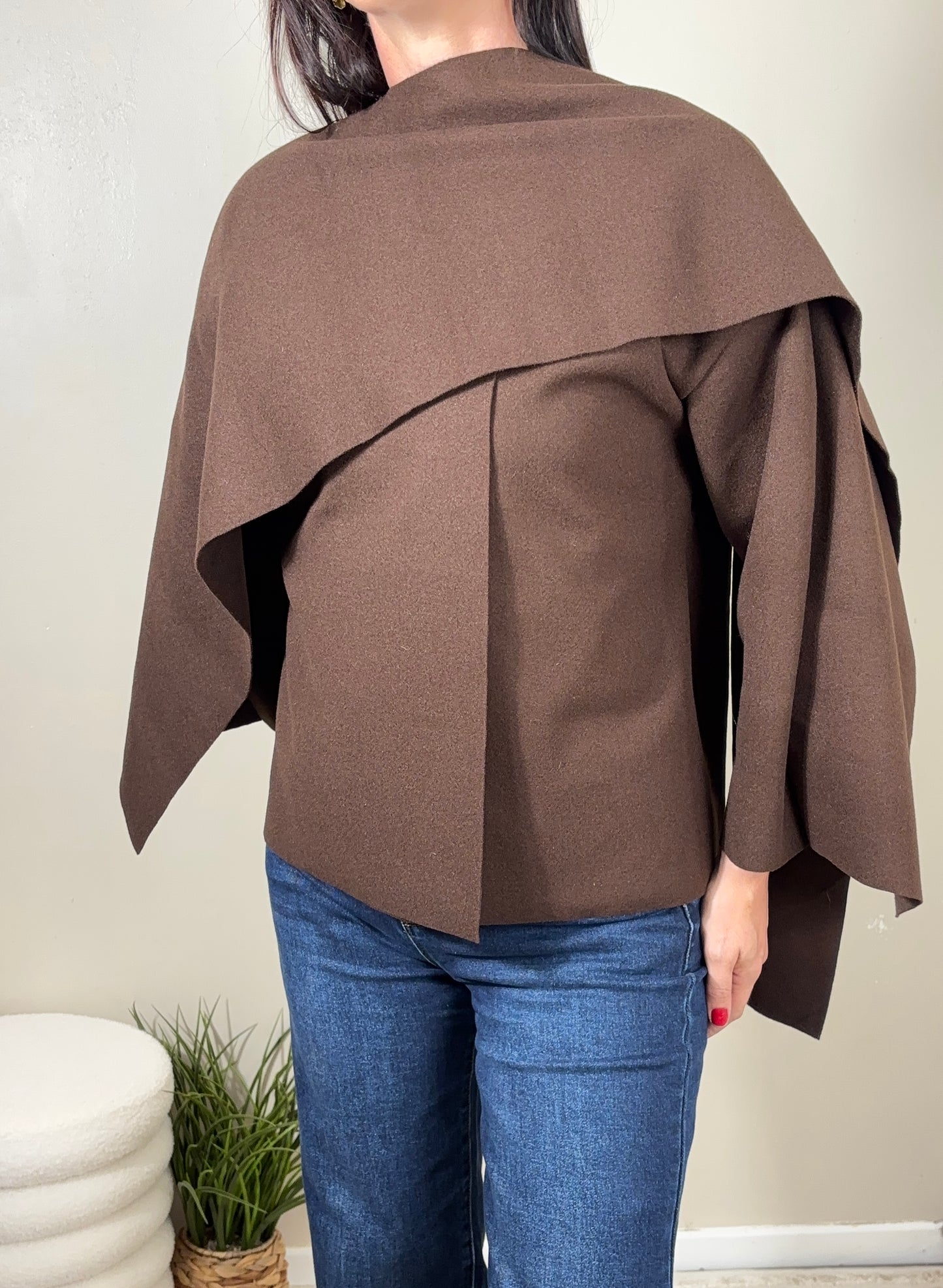 Cape écharpe chocolat
