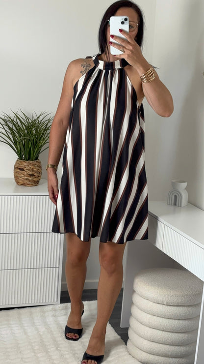 ROBE RAYURES NOIRE