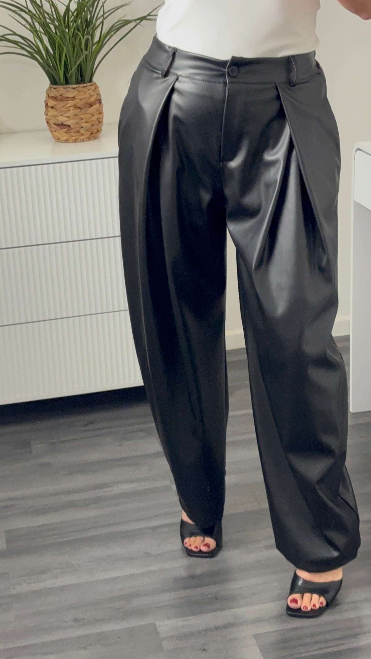 PANTALON BARREL SIMILI | NOIR