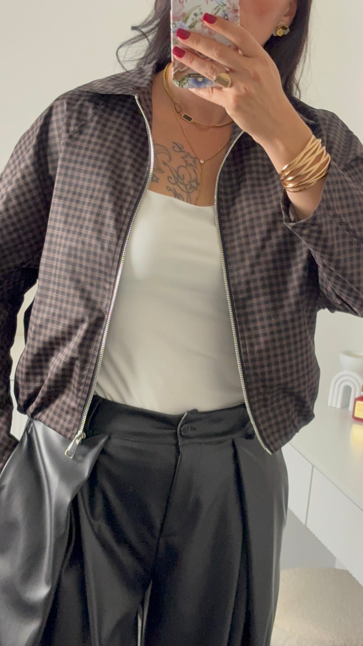 VESTE CARREAUX | NOIR