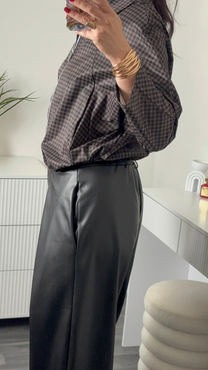VESTE CARREAUX | MARRON