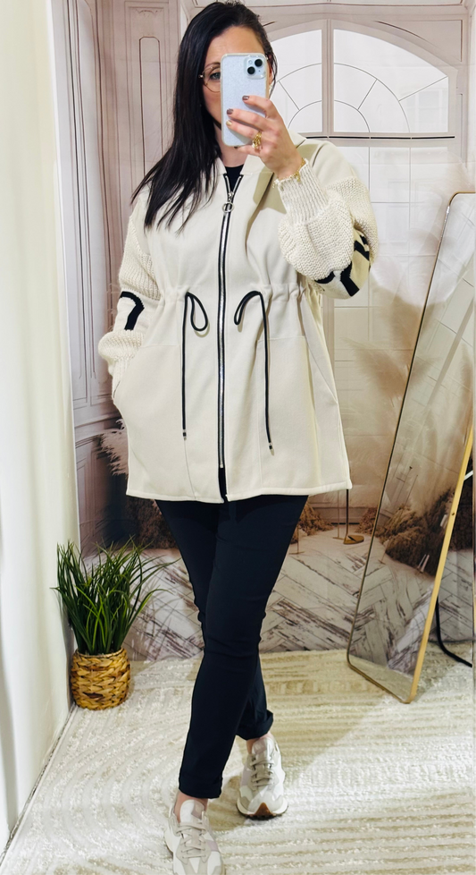 Manteau Love manches laine