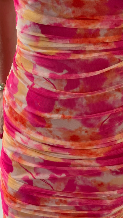 ROBE BUSTIER FUCHSIA