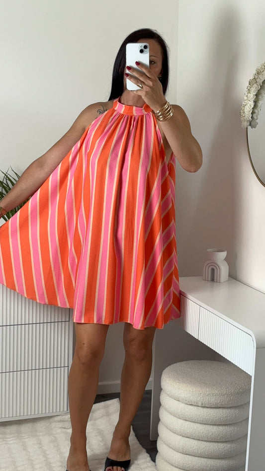 ROBE RAYURES ORANGE