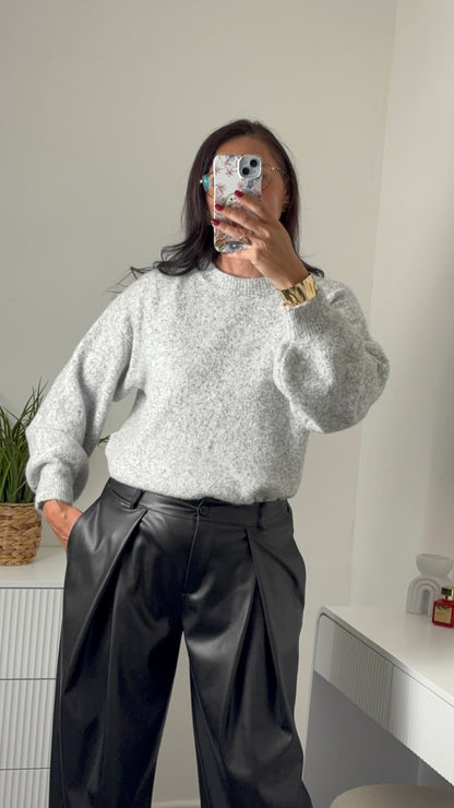 PULL COL ROND | GRIS