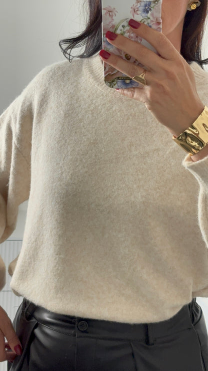 PULL COL ROND | BEIGE