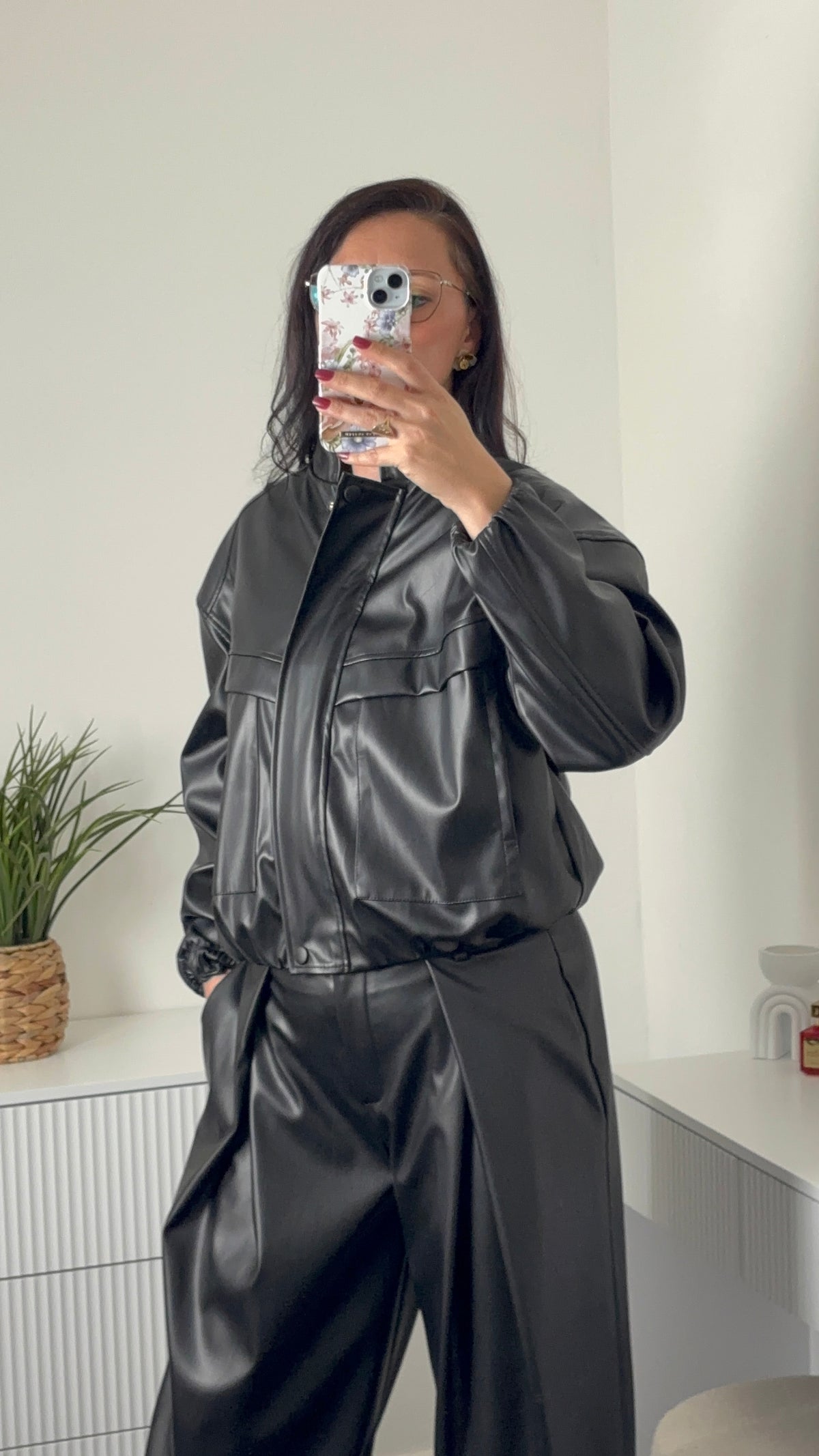 VESTE SIMILI CUIR | NOIR