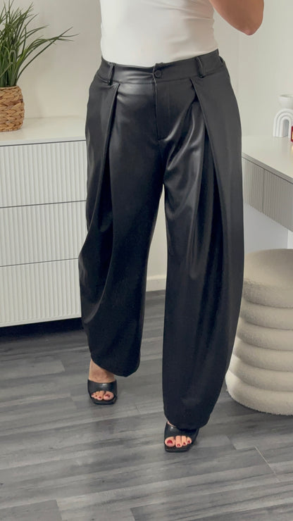 PANTALON BARREL SIMILI | NOIR