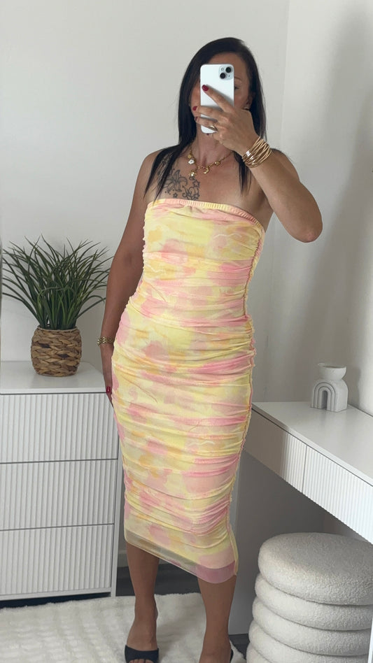ROBE BUSTIER JAUNE