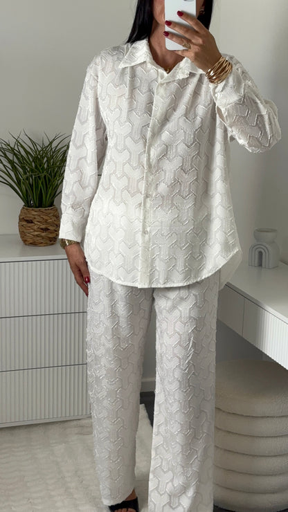 Ensemble motif blanc