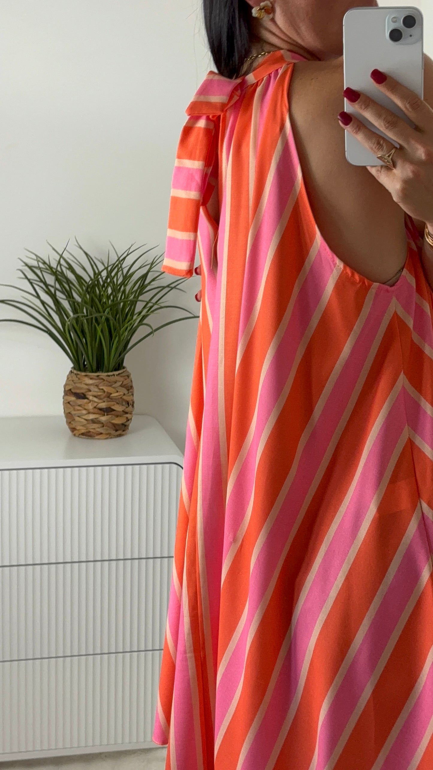 ROBE RAYURES ORANGE