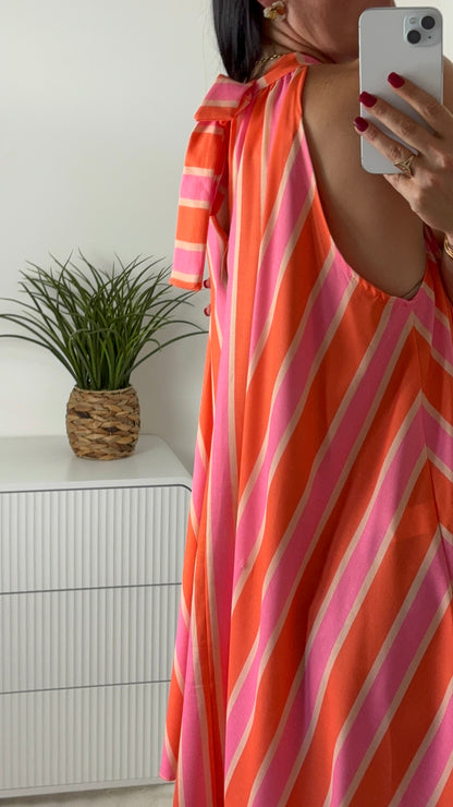 ROBE RAYURES ORANGE