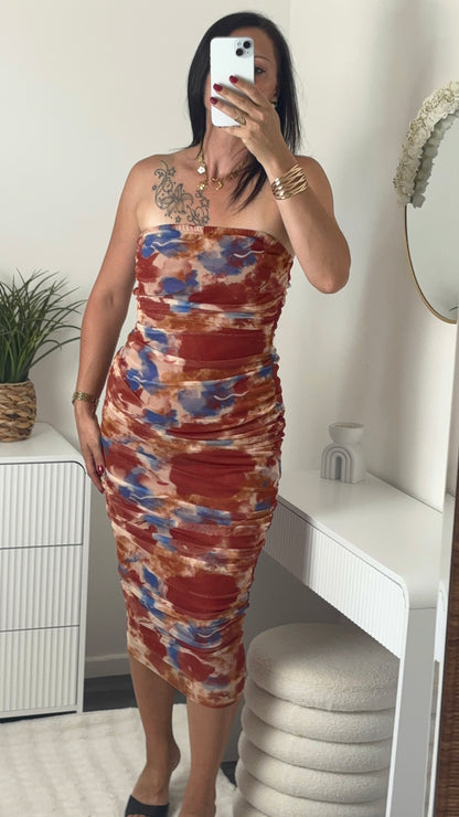 ROBE BUSTIER BRIQUE