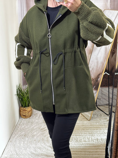 Manteau Love manches laine