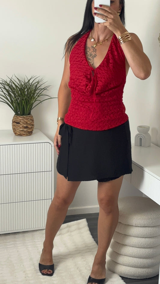 TOP DOS NU DENTELLE ROUGE