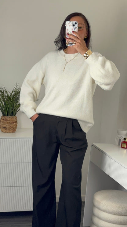 PULL COL ROND | BLANC