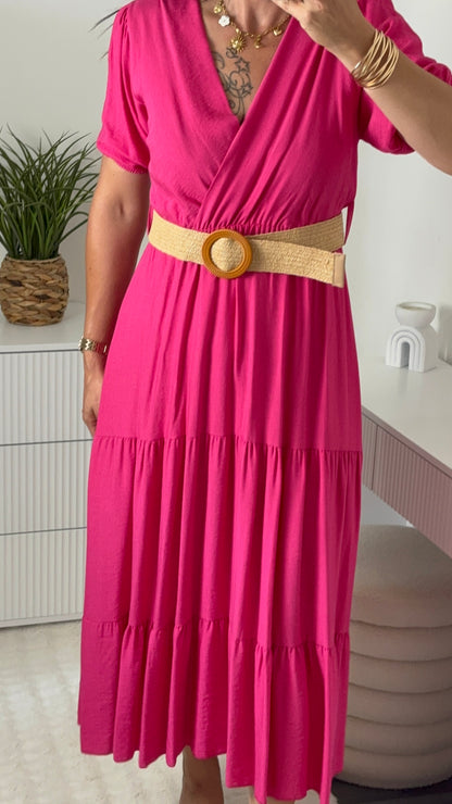 Robe longue fuchsia