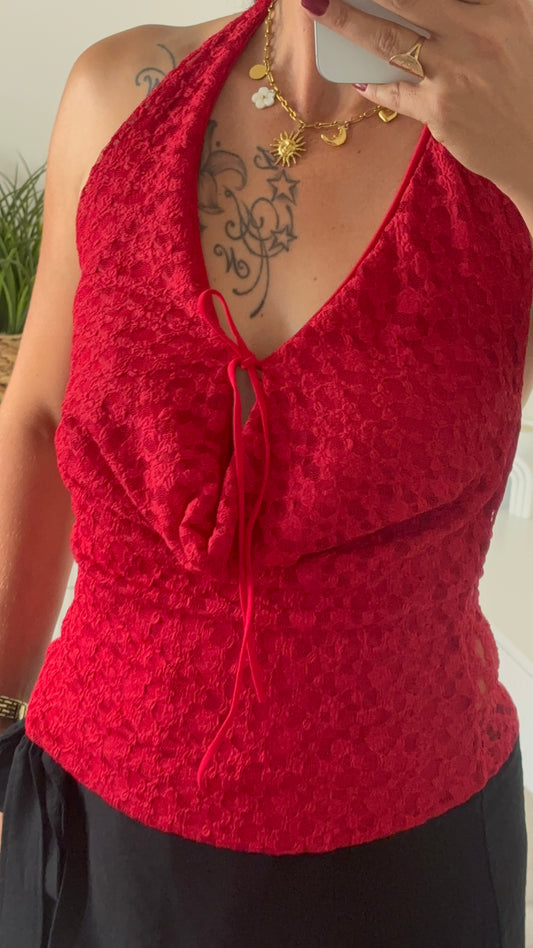 TOP DOS NU DENTELLE | ROUGE