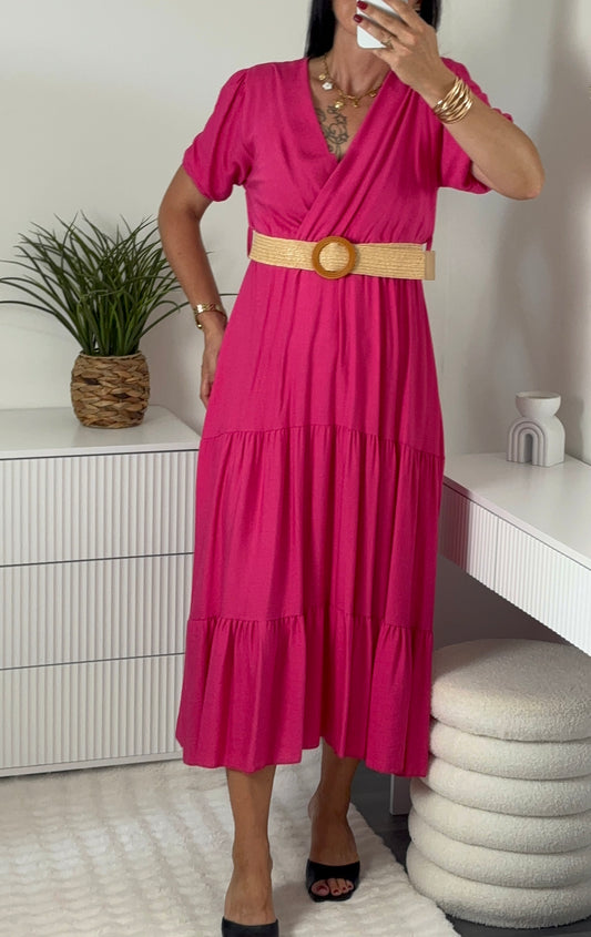 Robe longue fuchsia