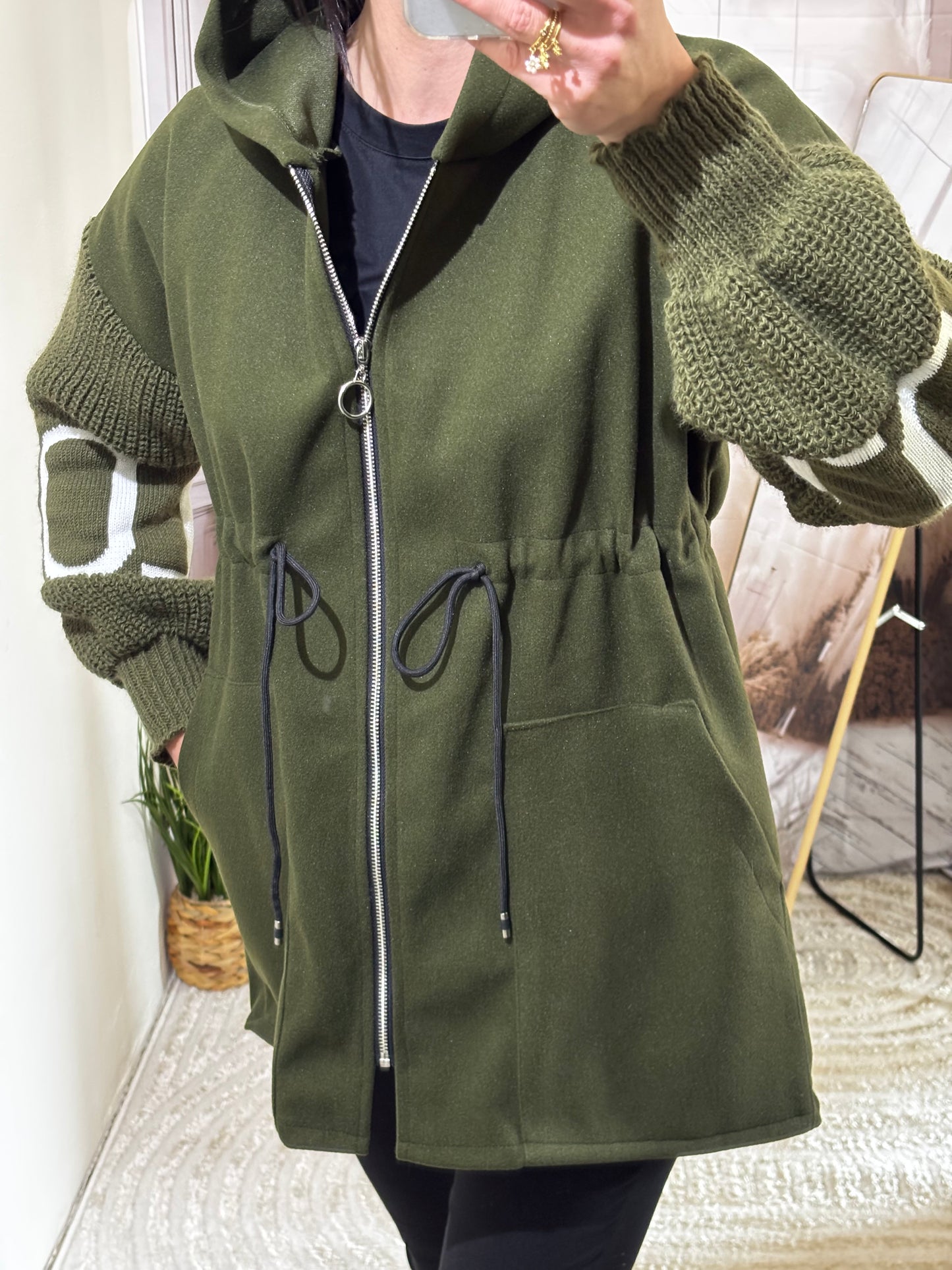 Manteau Love manches laine