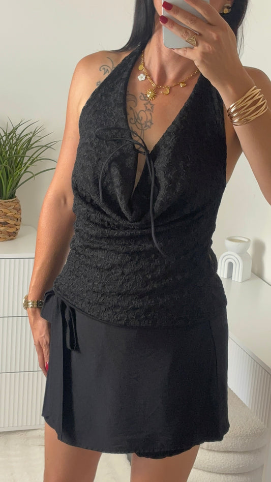TOP DOS NU DENTELLE | NOIR