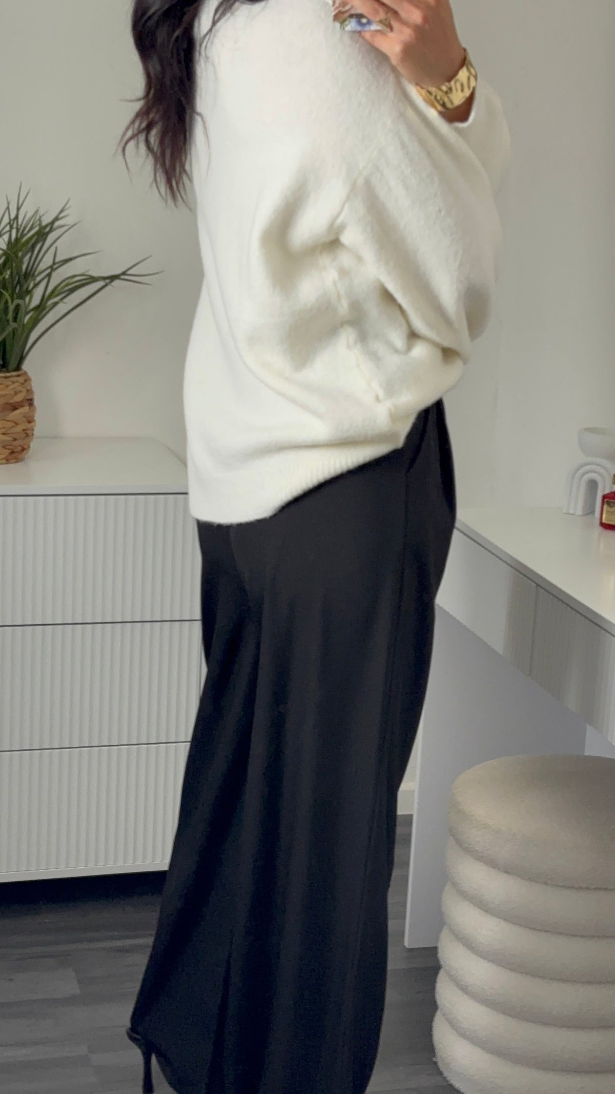 PULL COL ROND | BLANC