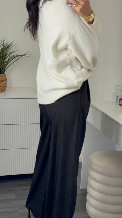 PULL COL ROND | BLANC