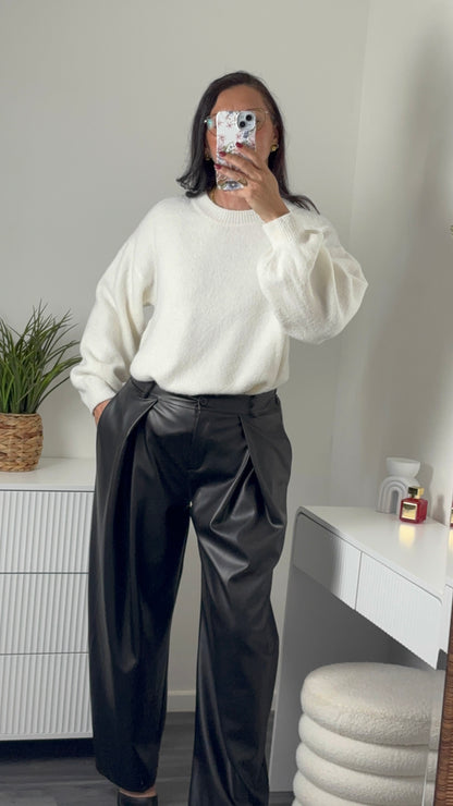 PULL COL ROND | BLANC