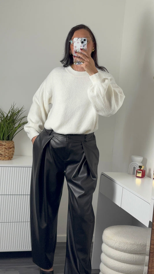 PULL COL ROND | BLANC