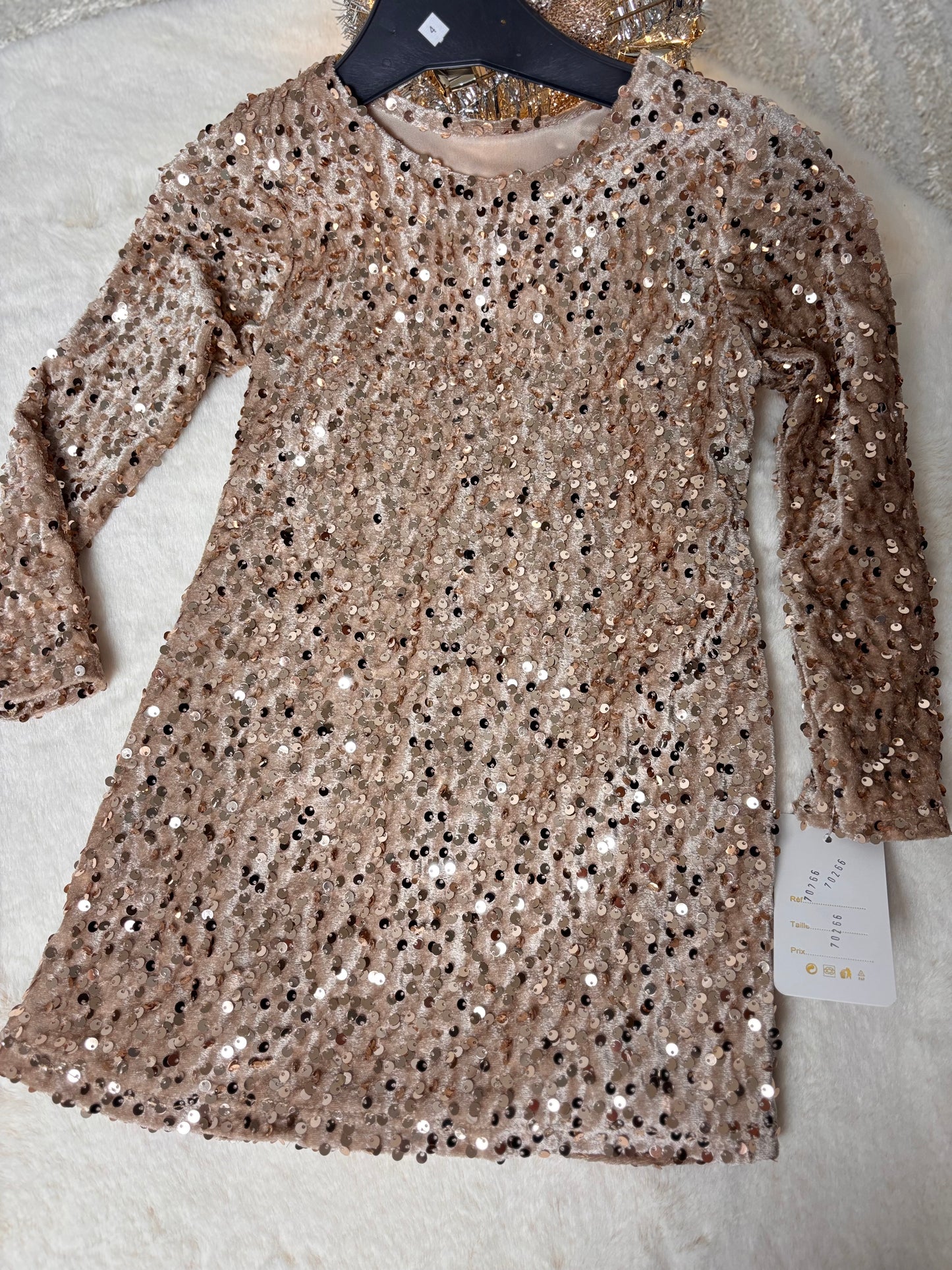 Robe doré & sac fille