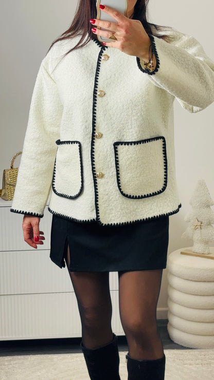 Veste bouclette blanche
