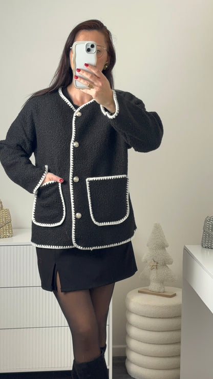 Veste bouclette noire